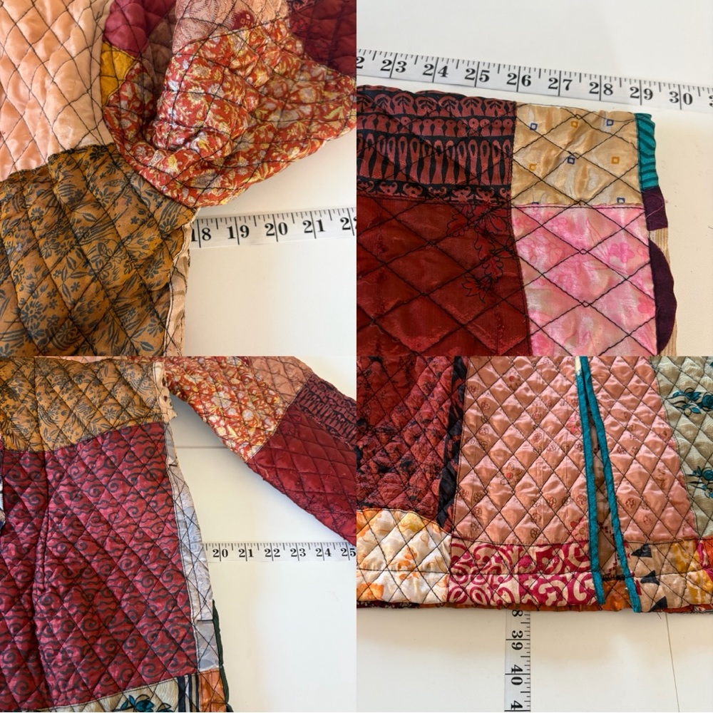 Sacred Threads Patchwork Quilted Longline Militar… - image 8